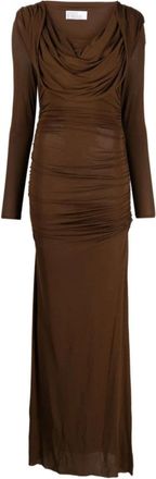 Giuseppe Di Morabito Elegante Lange Jurk - Dames - Maxi kleedjes - Bruin - S - Kleedjes
