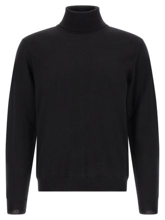 Zanone Black Solid Turtle Neck Sweater