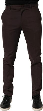 Dolce & Gabbana Katoenen Skinny Leg Pantalon - Heren - Skinny broeken - Bruin - M - Katoen - Broeken