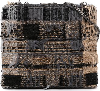 Chanel Pre-owned Womens Multicolor Tweed Quadrato Box Crossbody Bag - Black Textile - One Size