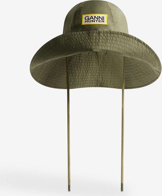 Ganni x Hunter Water Resistant Bucket Hat Size XS/S - Green