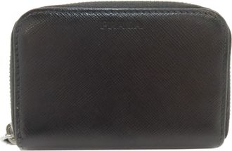 Prada Black Leather Coin Purse/Coin Case (Pre-Owned)