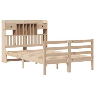 Berkfield Home Decorative Bookcase Bed without Mattress 135x190 cm Doouble Solid in Light Tan