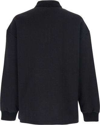 Amiri Mens Polo-Neck Sweatshirt Black Cotton Sweatshirts Sweater