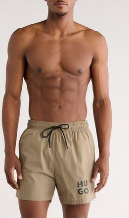 BOSS Paol Swim Trunks in Medium Brown at Nordstrom Rack, Size Xx-Large