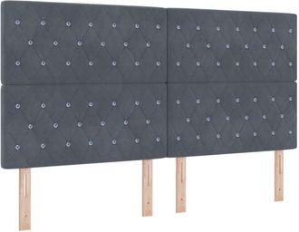 vidaXL Velvet Headboard Argyle with Headboard Dark grey 180 cm Velvet Vidaxl