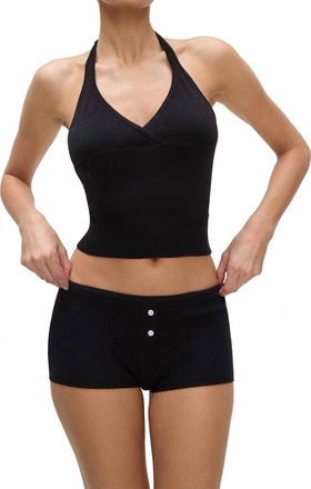 Frankies Bikinis Bradley Knit Booty Shorts In Black