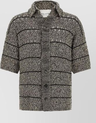 Roberto Collina moulin&eacute; striped knit short sleeve cardigan
