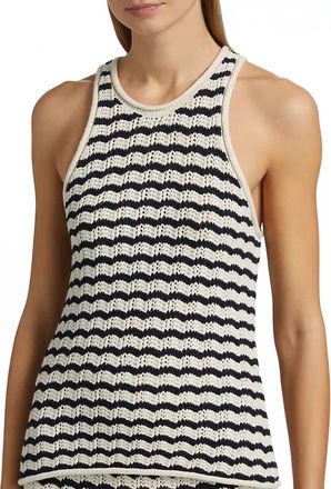 A.L.C. Nelly Parchment Top In Navy Stripe