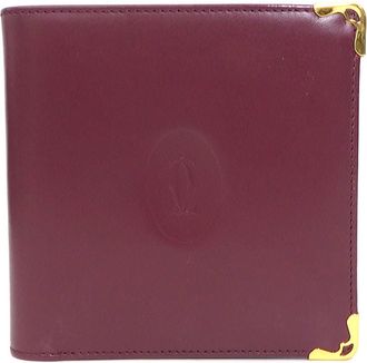 Cartier Bordeaux Leather Wallet (Bi-Fold) (Pre-Owned)