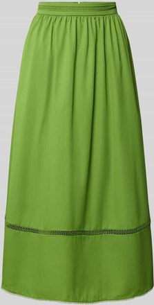 Marc Cain Midirock mit H&auml;kelspitze in Grass, Gr&ouml;&szlig;e 34