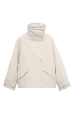 Mango Funnel Neck Parka in Vanilla at Nordstrom, Size X-Small