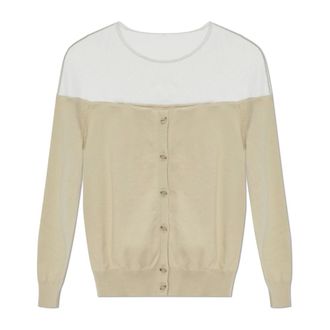 Maison Margiela Cardigans, female, Beige, Size: XS Top with a Transparent Upper