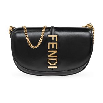 Fendi Shoulder Bags, female, Black, Size: ONE SIZE Fendigraphy Wallet on Chain