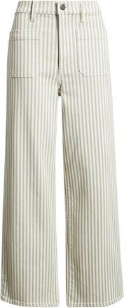 Frame Denim The Anchor High Waist Wide Leg Jeans in Flax Stripe at Nordstrom, Size 24