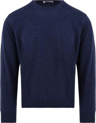 FILIPPO DE LAURENTIIS Maglione girocollo in cashmere - Heren - Cashmere truien - Blauw - 3XL - Kasjmier - Truien & Vesten