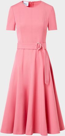 Akris Cotton-Wool Belted Midi Dress
