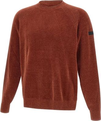 Roberto Ricci Design Velvet Round Knit - Heren - Ronde hals truien - Rood - M - Polyester - Truien & Vesten