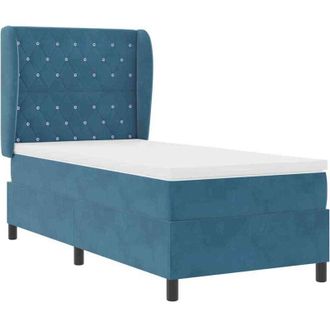 vidaXL Vidaxl - Cama Tipo Box Spring Azul Oscuro 90 X 190 Cm Terciopelo