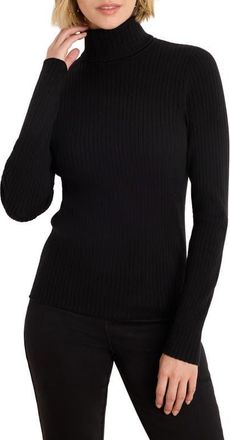 Nic+Zoe Rib Turtleneck Sweater in Black Onyx at Nordstrom, Size X-Large
