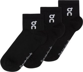 On Assorted 3-Pack Logo Cotton Blend Quarter Socks in Black at Nordstrom, Size Medium