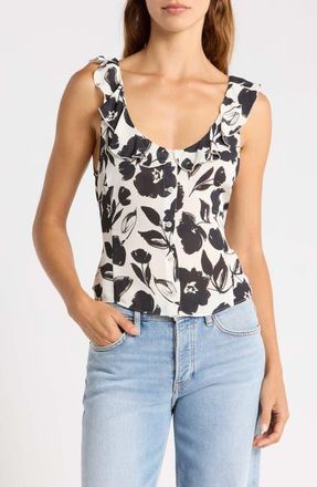 Favorite Daughter The Love Note Floral Top in Brushed Neutral Floral at Nordstrom, Size X-Large