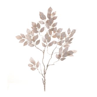 Melrose International Glittered Leaf Spray (Set of 6) - Silver