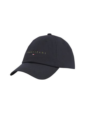 Tommy Jeans Baseball Cap TOMMY JEANS TJM LINEAR LOGO CAP, Damen, schwarz, Web, Baumwolle, unifarben, Caps Baseball Cap, UNISEX Klemmverschluss, grosse Logosticker