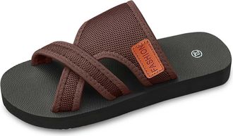 Generic 2026 Womens Summer Fashion Cloth Flip Flops Outdoor Casual Comfortable Beach Slippers (Brown, 4.5)