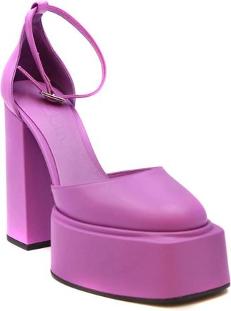 3Juin D&eacute;collet&eacute; Stijl Schoenen - Dames - Sandalen met hakken - Paars - 40 EU - Schoenen