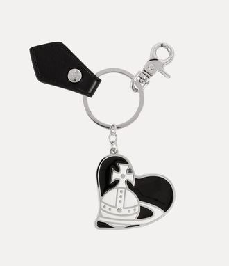 Vivienne Westwood Orb Heart Keyring Metal Black-smooth-pu One Size Unisex