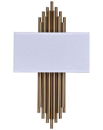 Bethel International Metal Wall Sconce With Fabric Shade