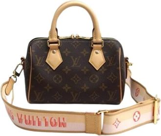 Louis Vuitton Tweedehands Canvas Louis Vuitton tassen - Dames - Vintage Mini Tas - Bruin - ONE Size - Vintage