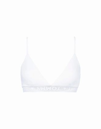 Tommy Hilfiger Womens Logo Lace Spacer Cup Triangle Bralette, White - Size: 16/18/16