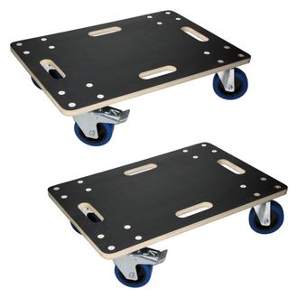 ECD Germany 2x Plataformas De Carga Hasta 800kg Con Ruedas Para Mover Muebles O Electrodom&eacute;sticos 40x60cm Tabla Rodante De Transporte Con 2 Frenos Carretilla Para