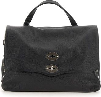 Zanellato Postina Daily M - Dames - Handtassen - Zwart - ONE Size - Leer - Tassen