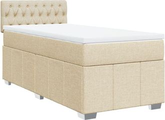 vidaXL Cama Box Spring Con Colch&oacute;n Tela Color Crema 80x200 Cm Vidaxl