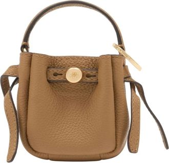 Tory Burch Romy Bucket Key Purse - Dames - Schoudertassen - Beige - ONE Size - Leer - Tassen