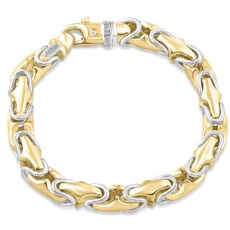 Pompeii3 Mens Solid Byzantine 14k Gold (74gram) or Platinum (143gram) 8.7mm Link Bracelet 8.5