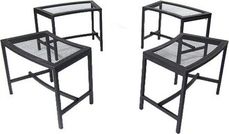 Sunnydaze Fire Pit Benches Black Mesh For Patio