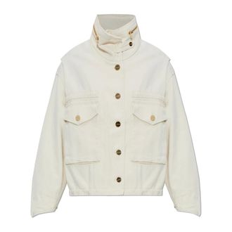 AllSaints Denim Jackets, female, Beige, Size: XS Clay Denim Jacket