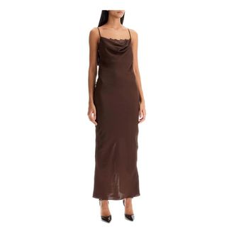 Rotate ROTATE Birger Christensen, Maxi Dresses, female, Brown, Size: XS Slip Dress