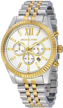 Michael Kors Lexington Chronograph White Dial Mens Watch MK8344