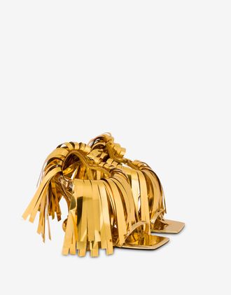 Moschino Mirror effect sandals - Gold
