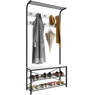ebuy24 Ebuy24 - Scaffale per scarpe vcm Dimensioni ca. a. 190 x l. 90 x t. 30 cm Cremagliera in stile industriale Armadio - Taliro (rovere miele)