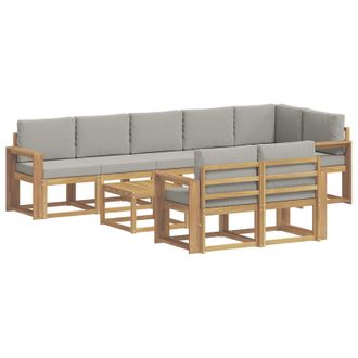 vidaXL Conjunto De Sof&aacute;s De Exterior 9 Pcs Blanco Y Gris Claro Vidaxl