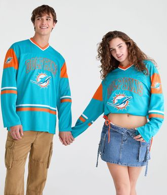 A&eacute;ropostale Long Sleeve Miami Dolphins V-Neck Top