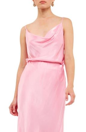 Grey Lab Cowl Neck Satin Camisole in Bubblegum Pink at Nordstrom, Size X-Small