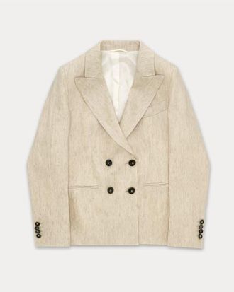 Fortela Bastien Classic Linen Jacket in Cream at Nordstrom, Size 40