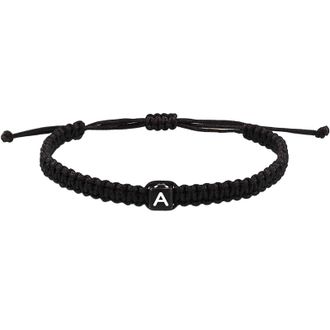 Generic 26 English Letter Braided Bracelet Initial For Lovers Student Suitable As A Gift Adjustable Elastic Digital Mens Watches (A, One Size)